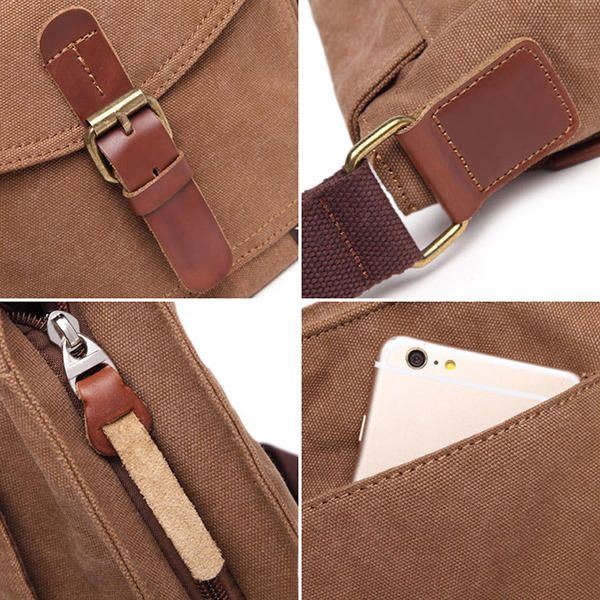 Canvas Freizeit Umhängetasche Messenger Bag Für Herren