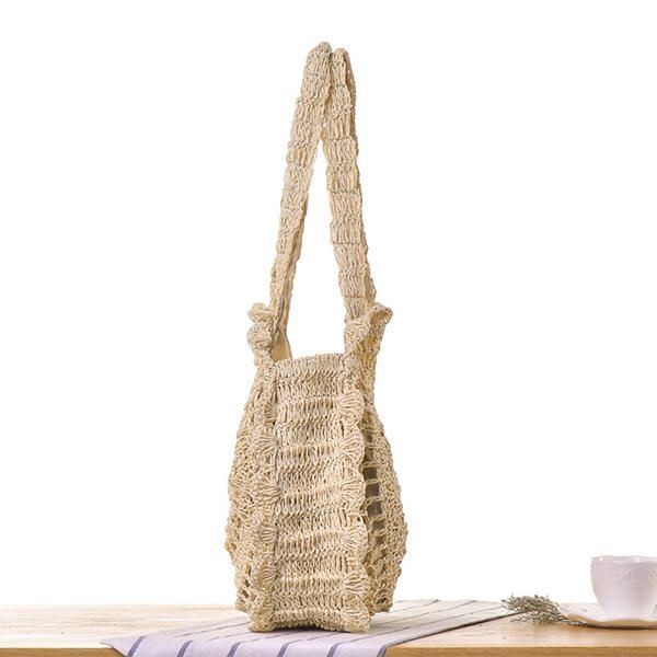 Casual Straw Hollow Out Round Bag Umhängetasche Für Damen