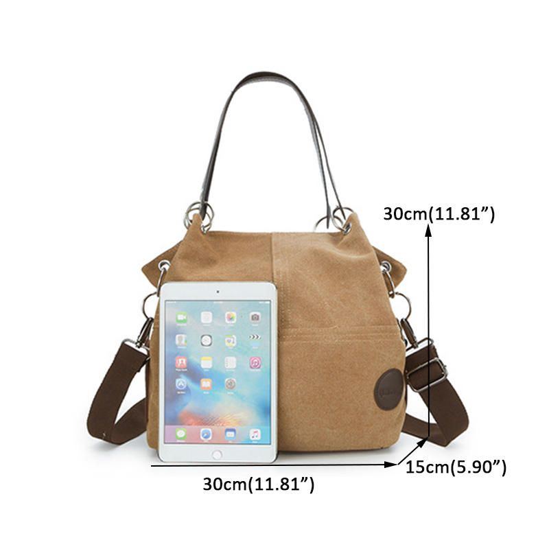 Damen Casual Canvas Multi Carry Handtasche Umhängetasche