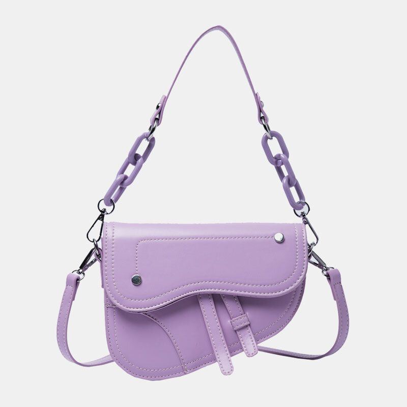 Damen Ketten Haspe Saddle Bag Umhängetasche Umhängetasche