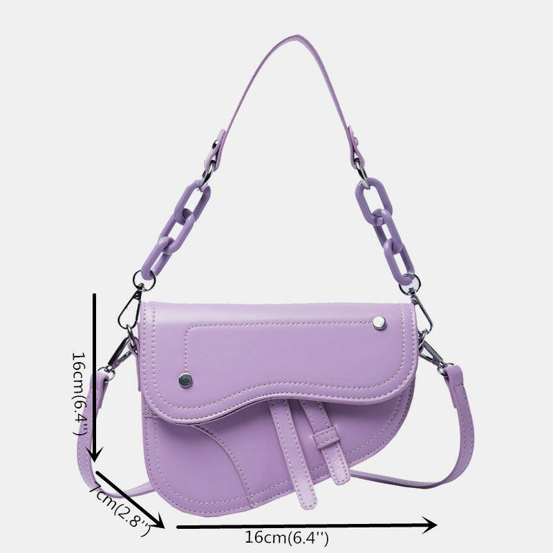 Damen Ketten Haspe Saddle Bag Umhängetasche Umhängetasche