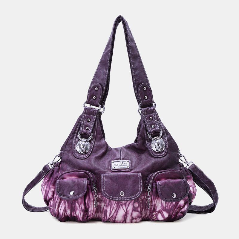 Damen Multi Pocket Crossbody Bag Tie Dye Umhängetasche