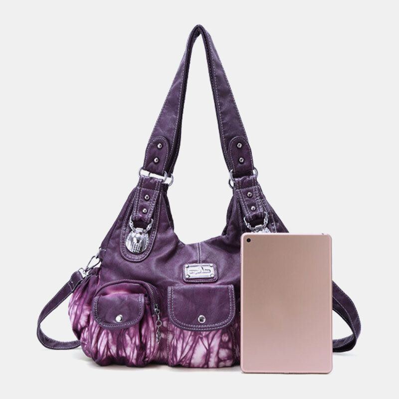 Damen Multi Pocket Crossbody Bag Tie Dye Umhängetasche