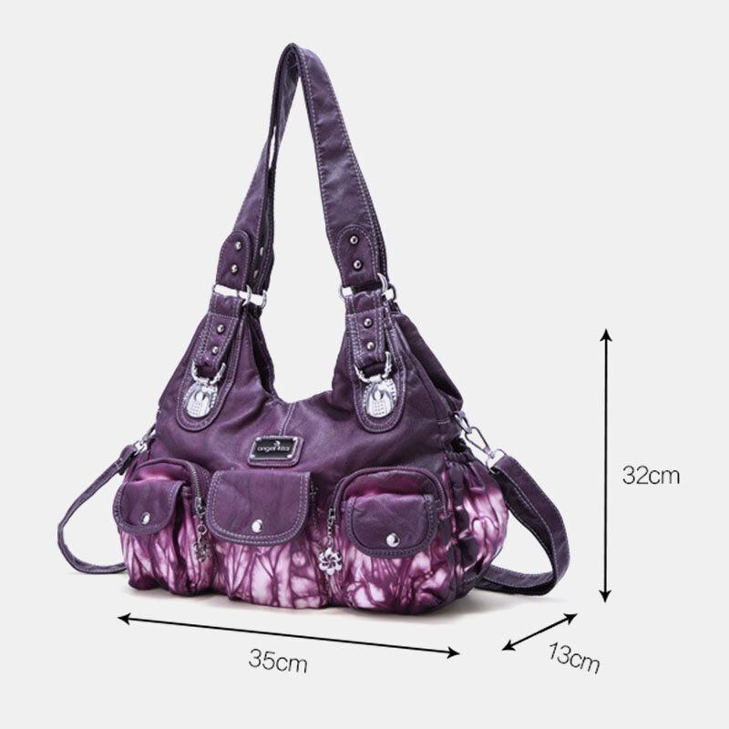 Damen Multi Pocket Crossbody Bag Tie Dye Umhängetasche