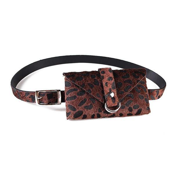 Damen Plüsch Gürteltasche Mit Leopardenmuster Handytasche Brusttasche