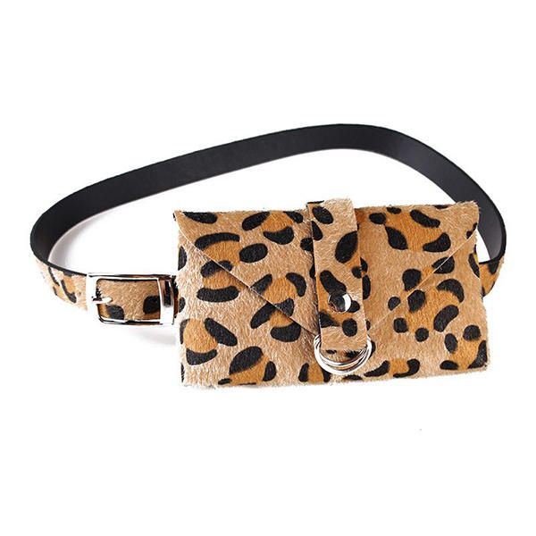 Damen Plüsch Gürteltasche Mit Leopardenmuster Handytasche Brusttasche