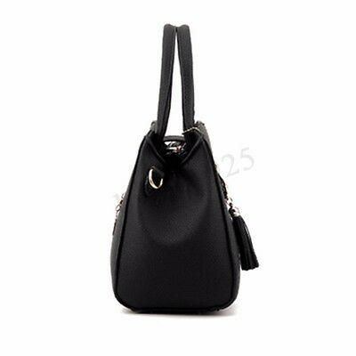 Damen Quaste Lederhandtasche Messenger Satchel Schulter Umhängetasche