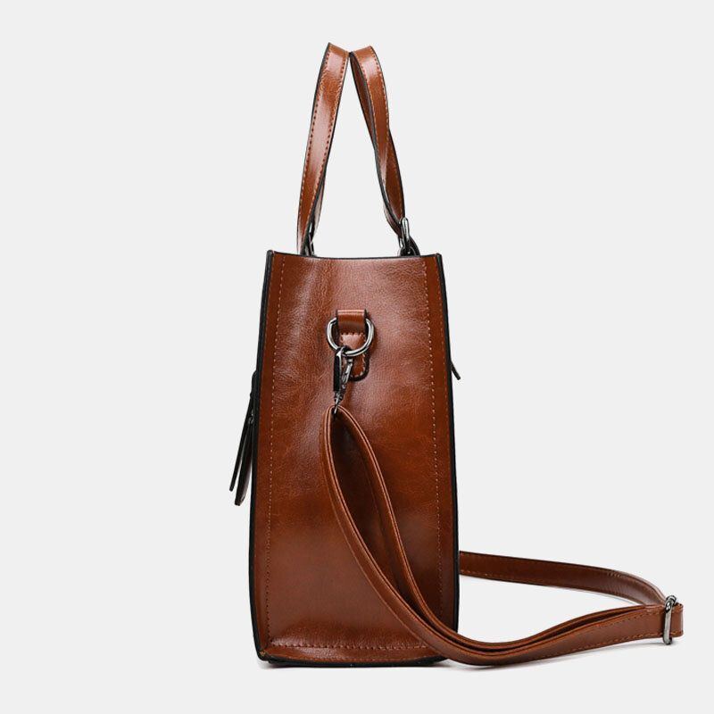 Damen Retro Große Kapazität Umhängetasche Handtasche Umhängetasche