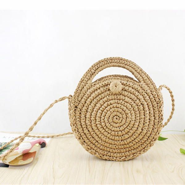 Damen Straw Canteen Light Umhängetasche Handytasche Strandtaschen