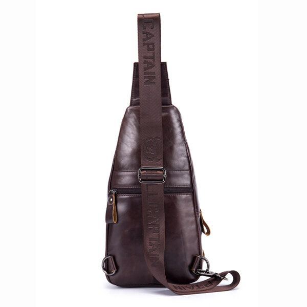 Echtes Leder Retro Brusttasche Outdoor Freizeit Daypack Umhängetasche Für Herren