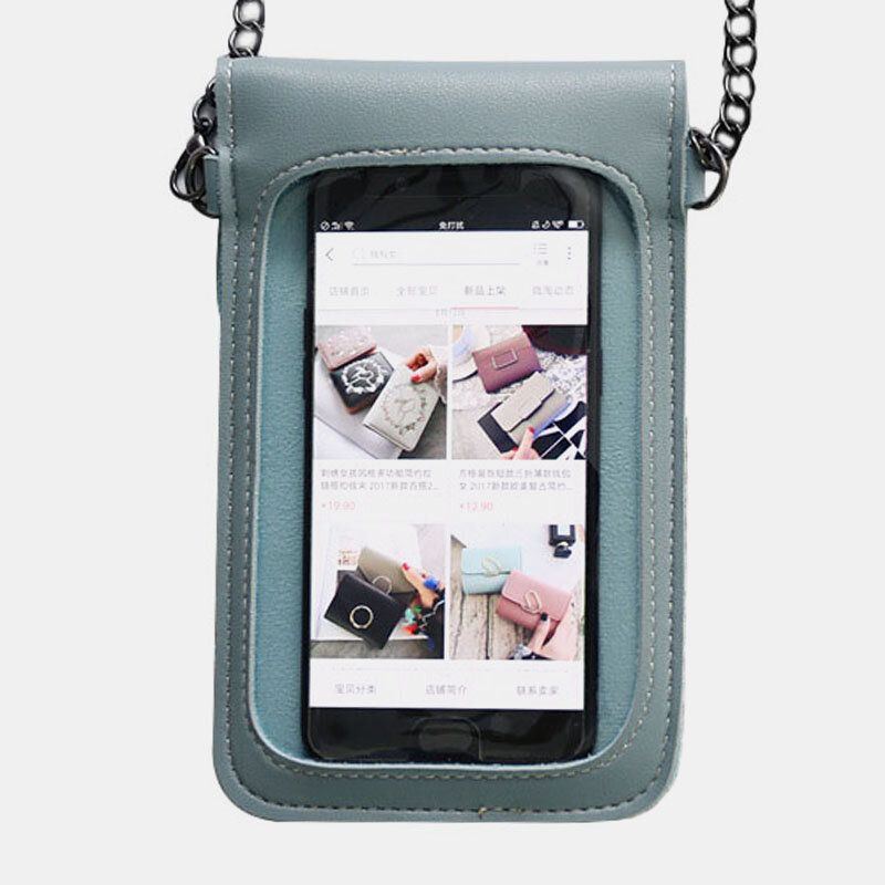 Damen 6.3 Zoll Touchscreen Kette Casual Handytasche Umhängetasche Umhängetasche