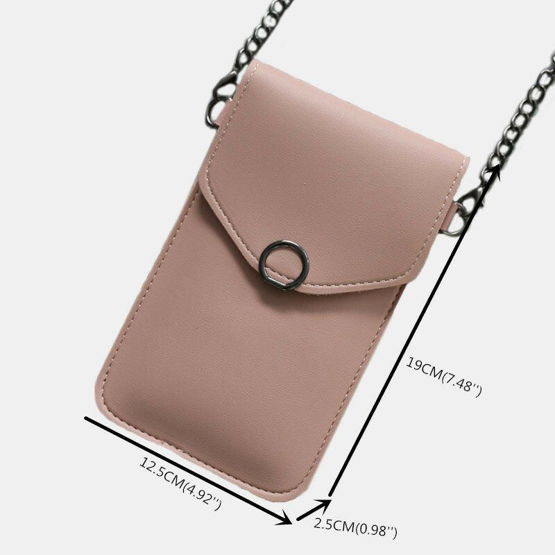 Damen 6.3 Zoll Touchscreen Kette Casual Handytasche Umhängetasche Umhängetasche