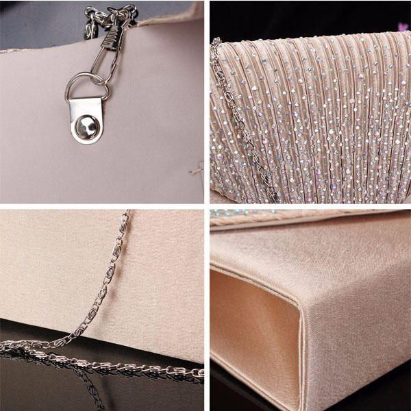 Damen Abend Brautmappen Umschlag Flash Diamant Kupplungs Tragbare Umhängetasche Crossbody Tasche