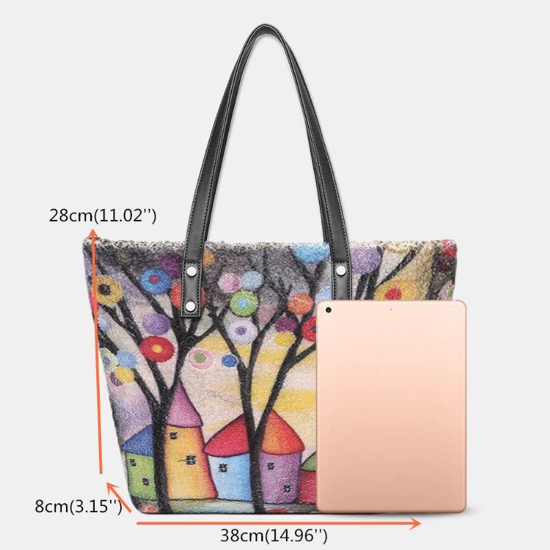 Damen Bunte Diy Lamm Haar Taschen Einkaufstasche Umhängetasche