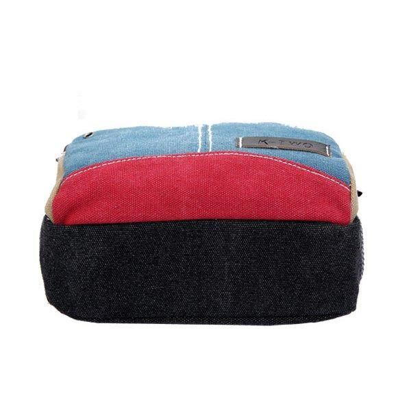 Damen Canvas Umhängetaschen Kontrastfarbe Lässige Kleine Umhängetaschen Messenger Bags