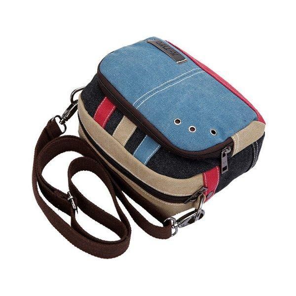 Damen Canvas Umhängetaschen Kontrastfarbe Lässige Kleine Umhängetaschen Messenger Bags