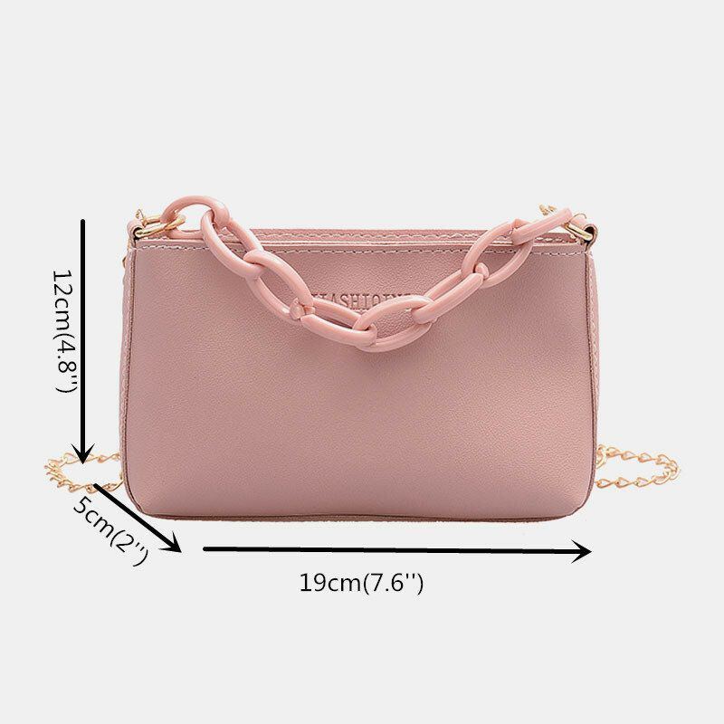 Damen Dicke Kette Schleife Pu Umhängetasche Satchel Bag Handtasche