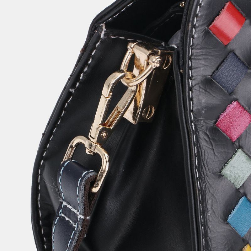 Damen Echtes Leder Patchwork Handytasche Umhängetasche Umhängetasche