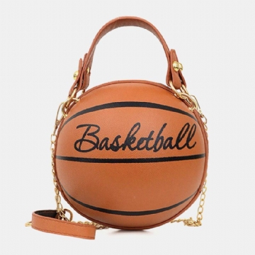 Damen Einzigartiges Design Basketball Fußball Look Mini Runde Tasche Hangbag Mode Verstellbare Umhängetasche Umhängetasche