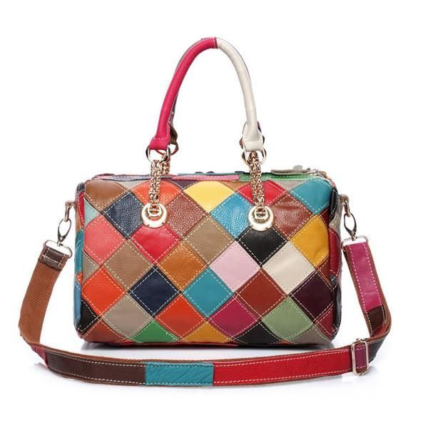 Damen Elegante Blumen Patchwork Crossbody Taschen Handtasche