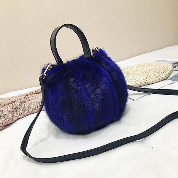 Damen Leopard Plüsch Beutel Baumwolleimer Handtasche