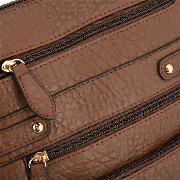 Damen Mehrschichtige Reißverschlusstaschen Messenger Bags Lässige Umhängetaschen Umhängetaschen