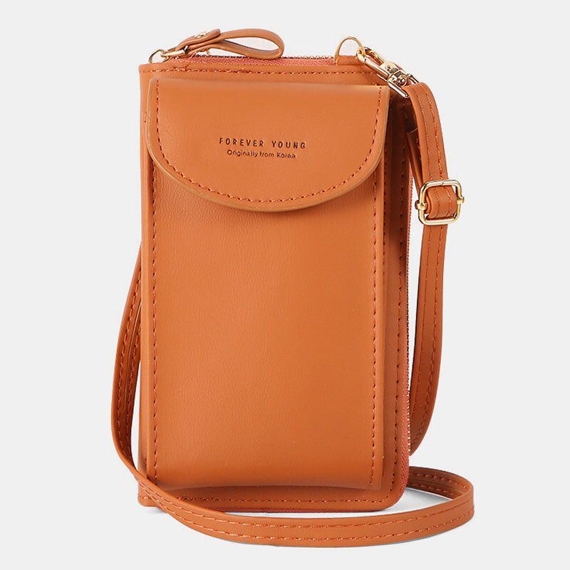 Damen Mini Wild Long Pu Leder Geldbörse Casual 6.3 Zoll Handytasche Umhängetasche Umhängetasche