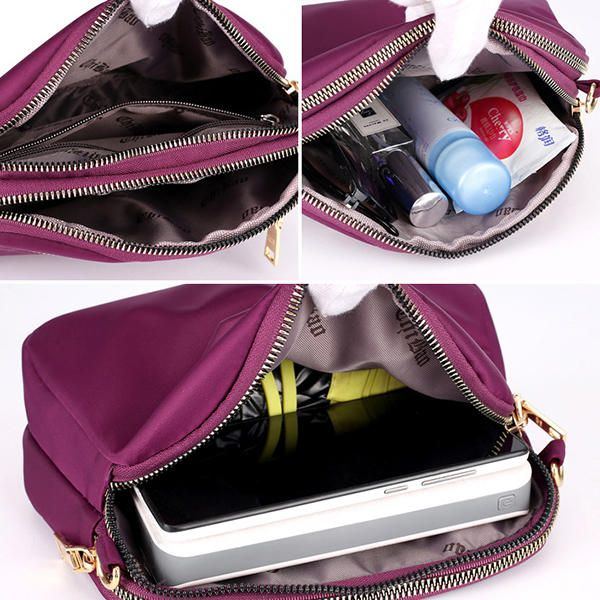 Damen Nylon Wasserdicht Solide Lässige Mode Umhängetasche Shell Bag Clutch Bag Umhängetasche