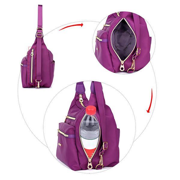 Damen Nylon Wasserdichte Doppelseitige Umhängetasche Multifunktionale Umhängetasche Rucksack