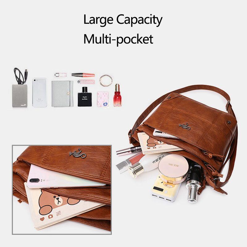 Damen Pu Leder Große Kapazität Retro 6.3 Zoll Handytasche Mit Mehreren Taschen Weiche Umhängetaschen Umhängetasche