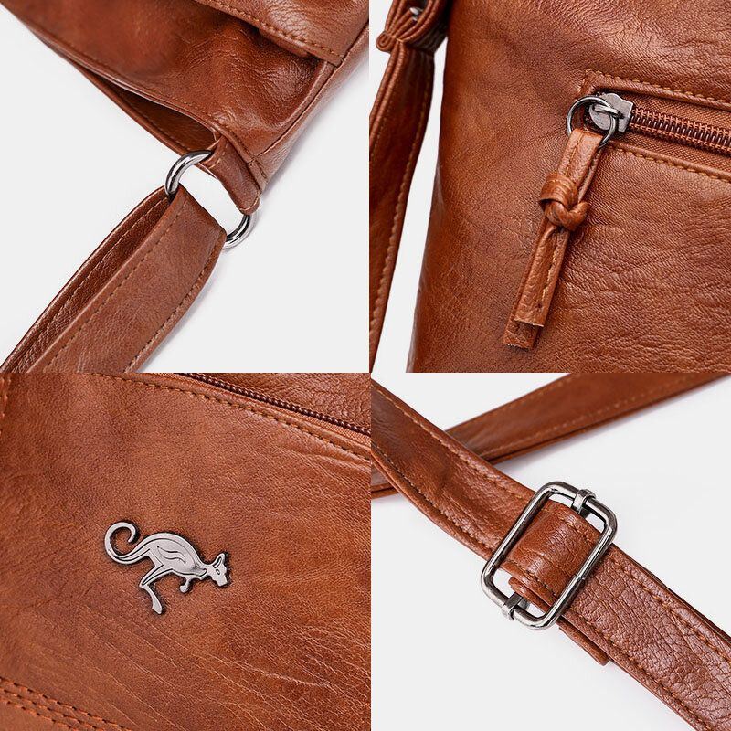 Damen Pu Leder Große Kapazität Retro 6.3 Zoll Handytasche Mit Mehreren Taschen Weiche Umhängetaschen Umhängetasche