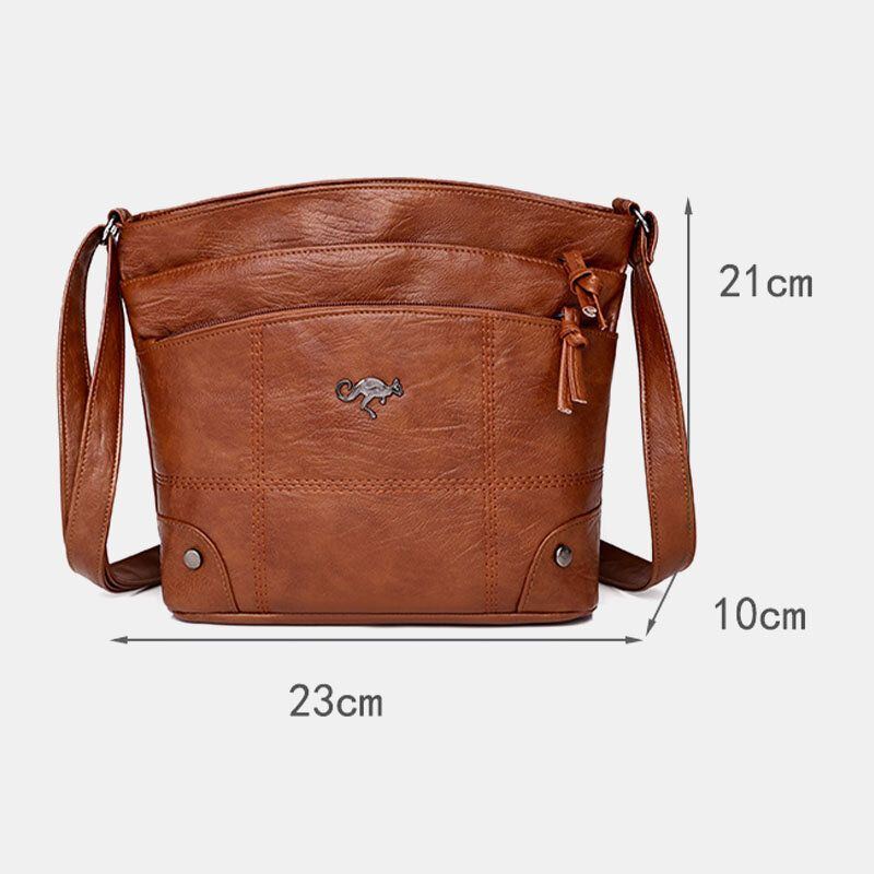 Damen Pu Leder Große Kapazität Retro 6.3 Zoll Handytasche Mit Mehreren Taschen Weiche Umhängetaschen Umhängetasche