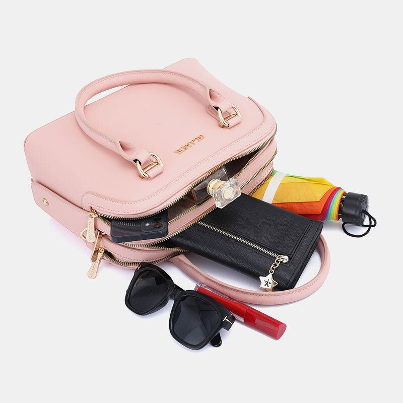 Damen Pu Leder Multi Fach Umhängetaschen Mit Großer Kapazität Handtasche Umhängetasche