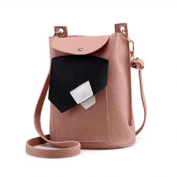 Damen Pu Leder Nette Handytasche Trendige Mini Crossbody Umhängetasche