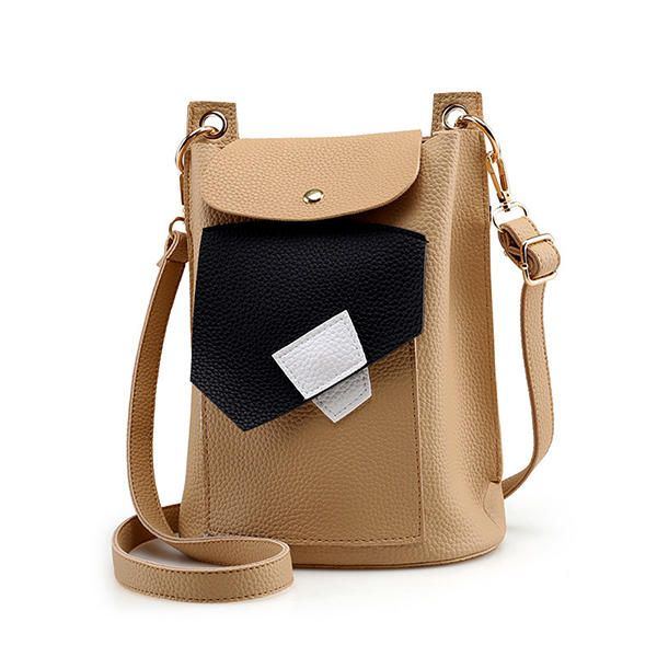 Damen Pu Leder Nette Handytasche Trendige Mini Crossbody Umhängetasche