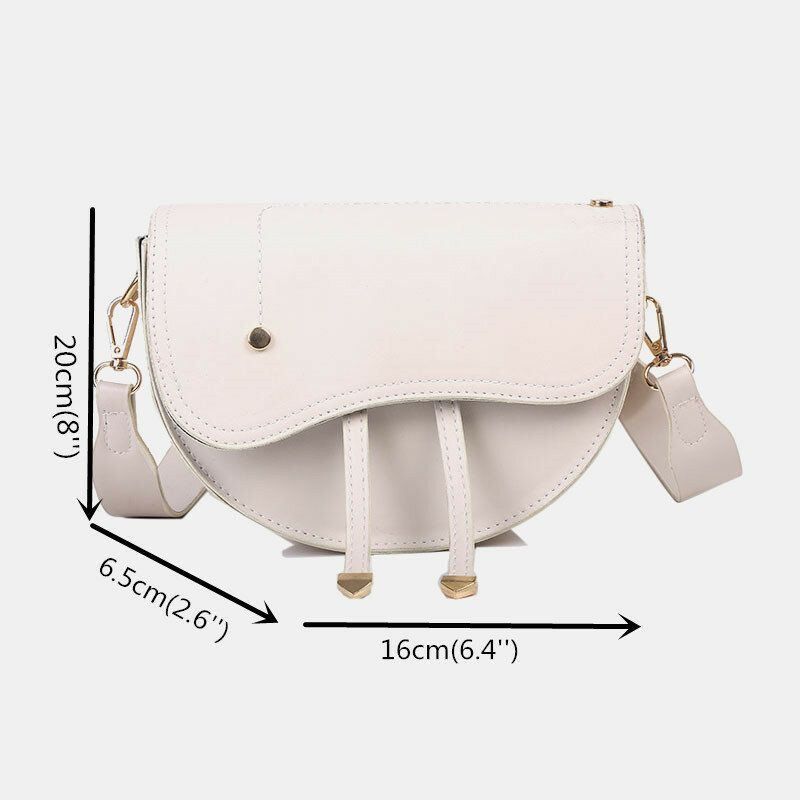 Damen Unregelmäßige Form Solid Casualc Saddle Bag Umhängetasche