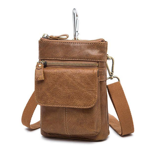 Gürteltasche Aus Echtem Leder Erste Schicht Leder Freizeit Retro Handytasche Umhängetasche Für Herren