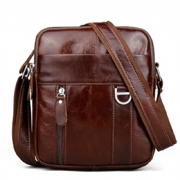 Herren Braun Echtes Leder Umhängetasche Messenger Crossbody Aktentasche Sling Bag Für Ipad Mini