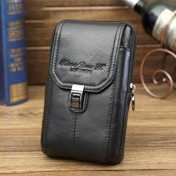 Herren Business Gürteltasche Echtes Leder Casual 5.2/5.7/6 Zoll Handytasche Umhängetasche