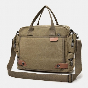 Herren Canvas Große Kapazität Multi Pocket Casual 13.3 Zoll Laptoptasche Umhängetaschen Umhängetasche Aktentasche