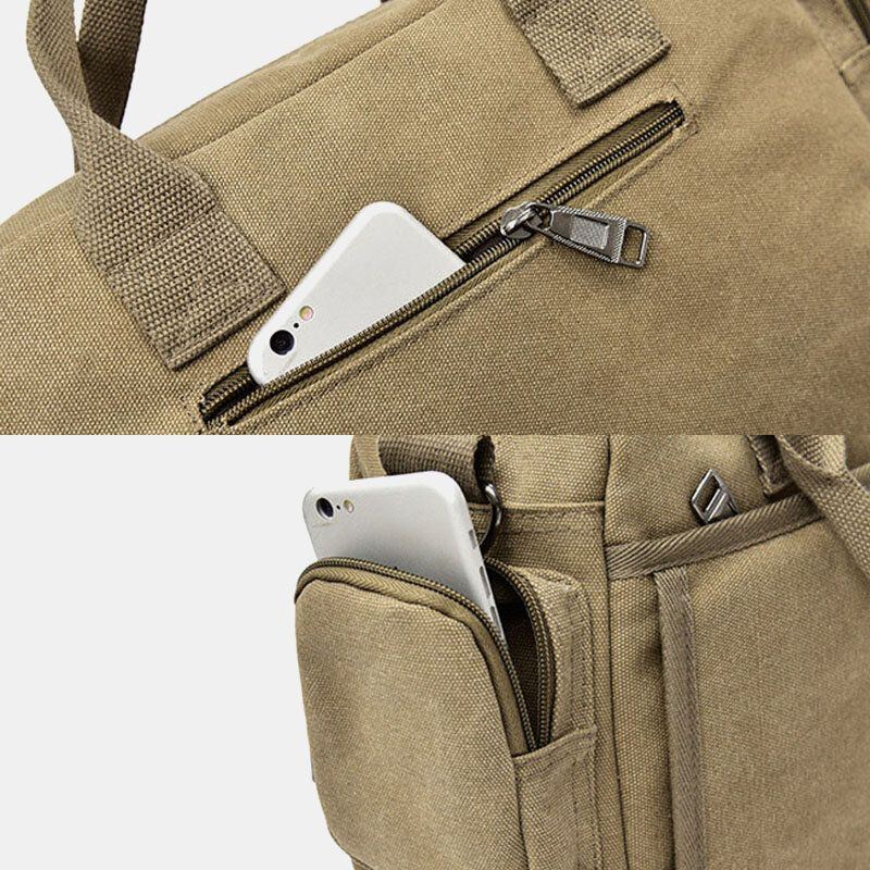 Herren Canvas Große Kapazität Multi Pocket Casual 13.3 Zoll Laptoptasche Umhängetaschen Umhängetasche Aktentasche