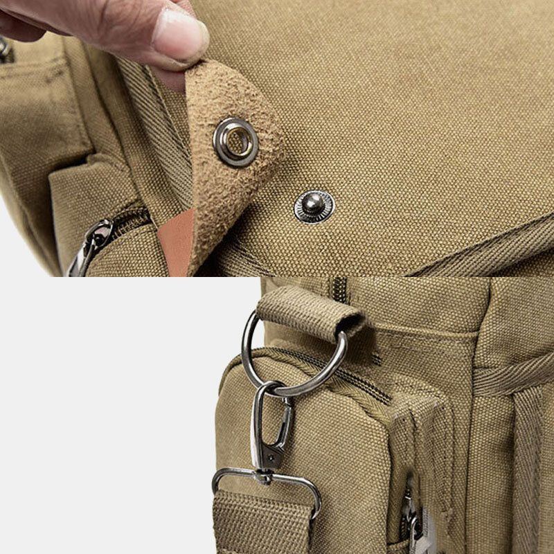 Herren Canvas Große Kapazität Multi Pocket Casual 13.3 Zoll Laptoptasche Umhängetaschen Umhängetasche Aktentasche