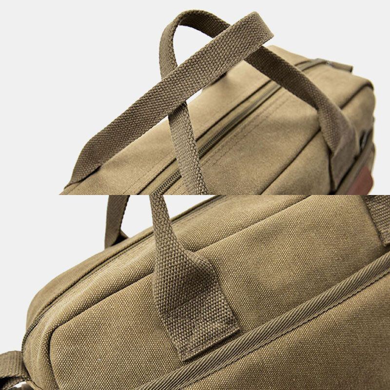 Herren Canvas Große Kapazität Multi Pocket Casual 13.3 Zoll Laptoptasche Umhängetaschen Umhängetasche Aktentasche