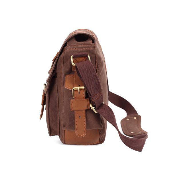 Herren Canvas Mikrofaser Leder Casual Outdoor Messenger Umhängetasche