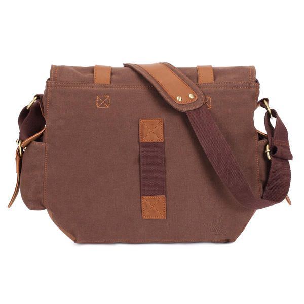 Herren Canvas Mikrofaser Leder Casual Outdoor Messenger Umhängetasche