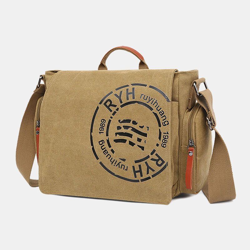 Herren Canvas Multi Fach Multi Pocket Lässige Umhängetasche Messenger Bag Umhängetaschen Handtasche