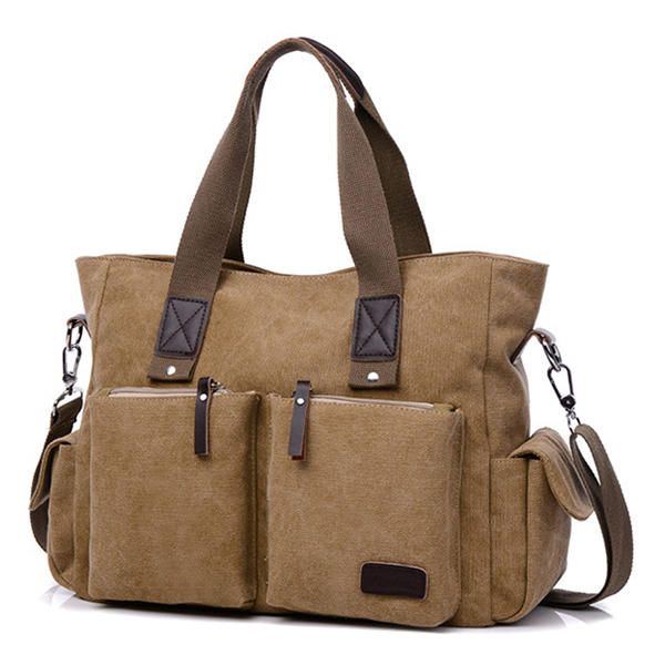 Herren Canvas Outdoor Freizeit Reisetasche Mit Großem Fassungsvermögen