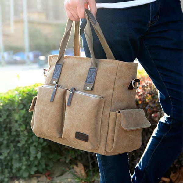 Herren Canvas Outdoor Freizeit Reisetasche Mit Großem Fassungsvermögen