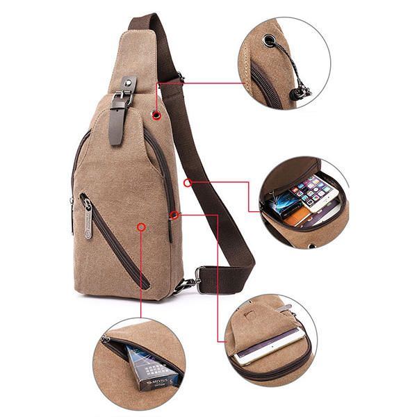 Herren Canvas Sling Bag Outdoor Sport Lässige Brusttasche Crossbody Swagger Bag