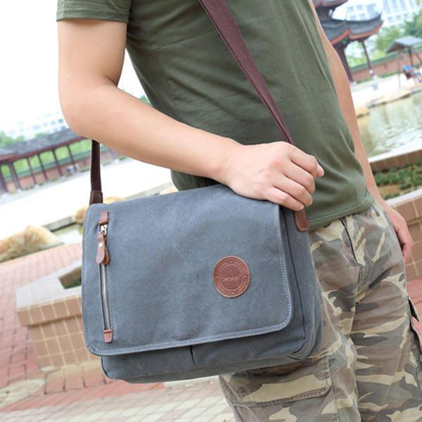 Herren Canvas Umhängetasche Lässige Umhängetasche Retro Laptoptasche